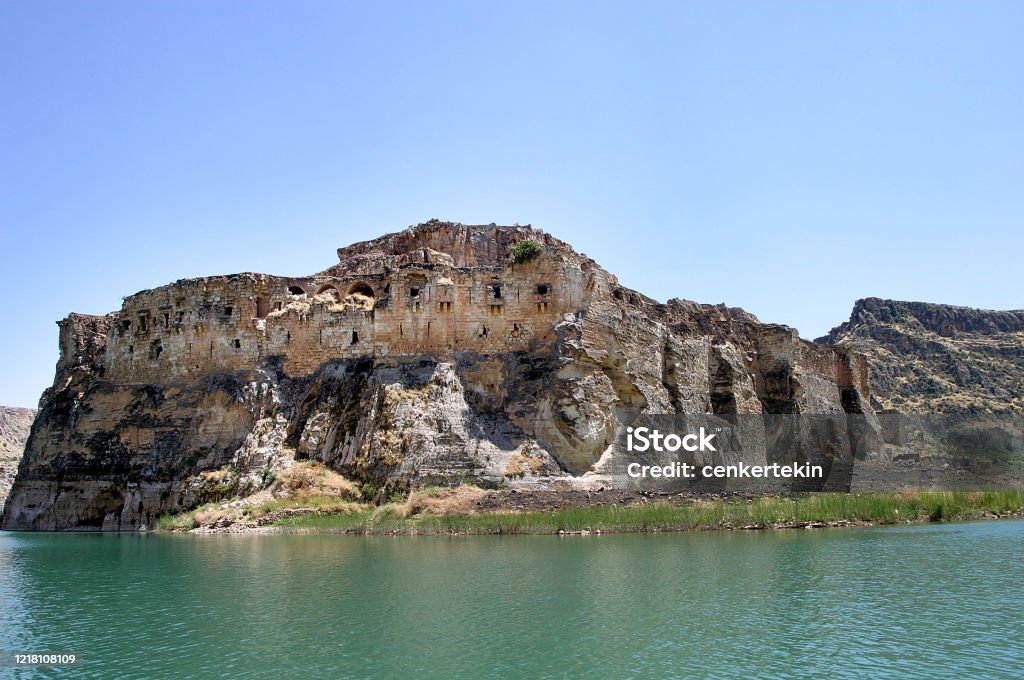 Abandoned Castle (Rum Kale) at Firat River (Euphrates River) Abandoned Castle (Rum Kale) at Firat River (Euphrates River) in Halfeti, Gaziantep, Turkey. Rumkale Stock Photo
