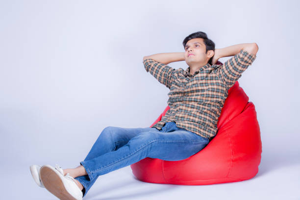 istock Young boy at white backgroud - stock photo 1218110821