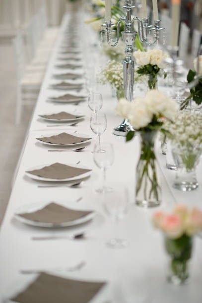 istock empty glasses wine in restaurant, glass water, campaign glass 1218111695