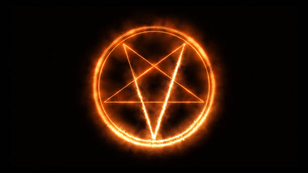 signe occulte de pentagramme d’étoile. - satanic photos et images de collection