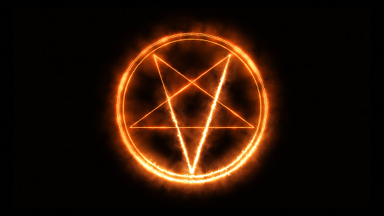 star pentagram occult sign.