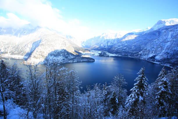 istock Hallstatt lake and the frozen forest 1218124210