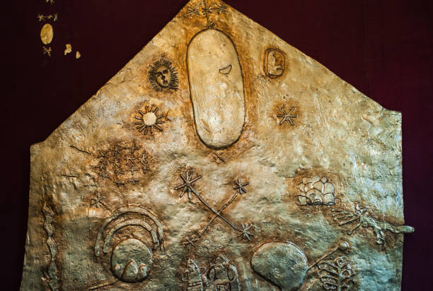 istock Golden Star Map in Coricancha Sun Temple, Cuzco, Peru 1218131814