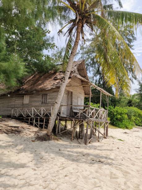 istock Wooden hut on a paradise beach 1218132160