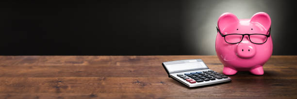 istock Piggybank With Calculator 1218132496