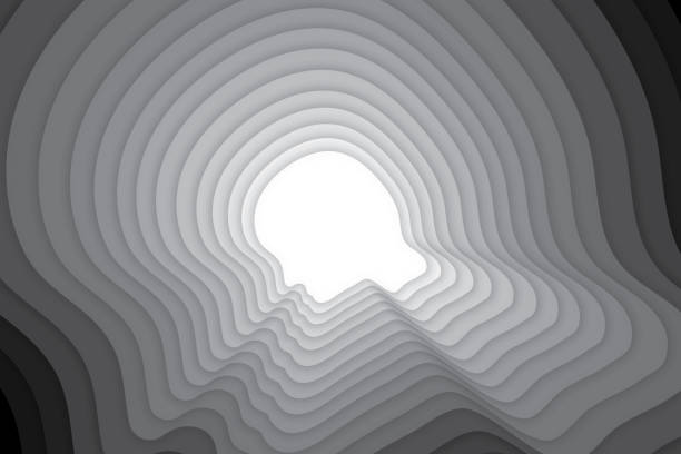 istock Paper art monochrome abstract template mirage concept black gray and white for background. Vector illustration design Hand drawn 1218139031