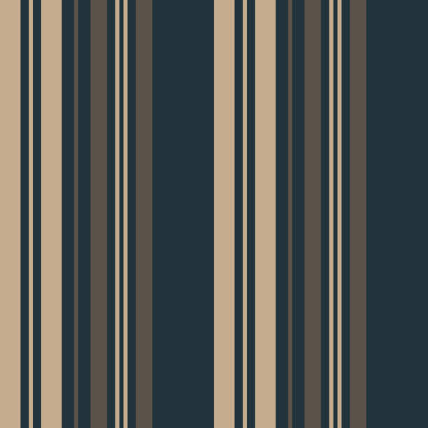 Striped pattern seamless vector. Brown vertical lines on dark blue background for autumn winter dress, bed sheet, trousers, shirt, duvet cover, or other modern textile print. Striped pattern seamless vector. Brown vertical lines on dark blue background for autumn winter dress, bed sheet, trousers, shirt, duvet cover, or other modern textile print. striped shirt stock illustrations