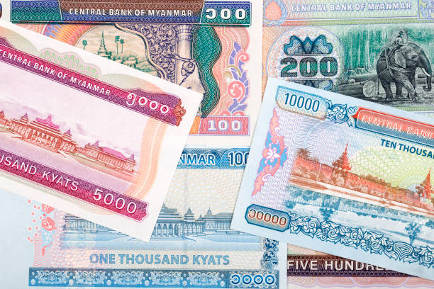istock Currency of Myanmar - Kyat a background 1218142722