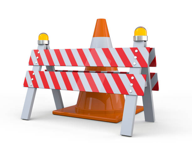 istock Signs of road work. Hazard warning. 3D 1218146093