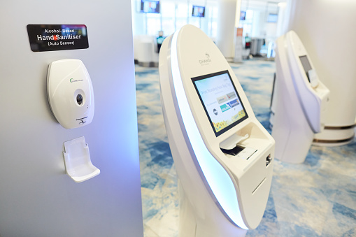 Automated Check In Counter Empty Automated Check In Counter Stock Photo - Download Image Now ...