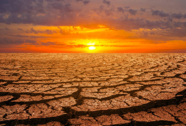istock dry cracked ground in a light of evening sun 1218153629