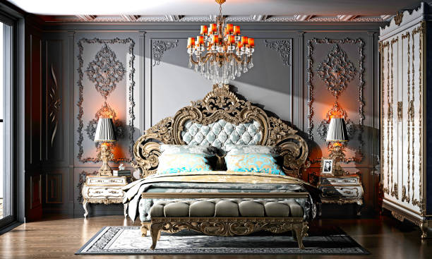 istock 3D Render of bedroom in luxury hotel 1218154030