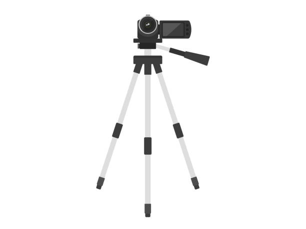 digital camera - television camera tripod media equipment videography stock-grafiken, -clipart, -cartoons und -symbole