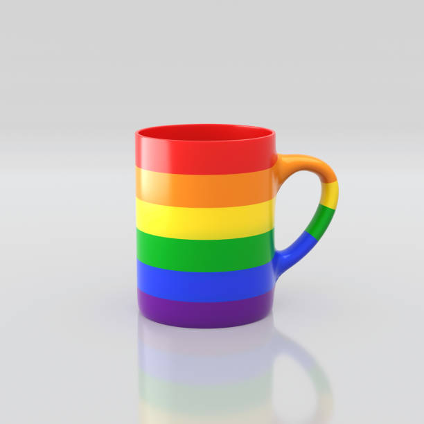 istock Porcelain coffee cup with color spectrum 1218163804