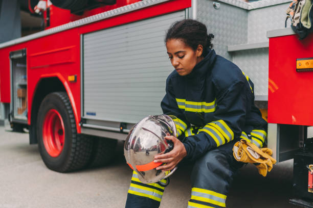 istock Depressed firefighter after rescue operation 1218163888
