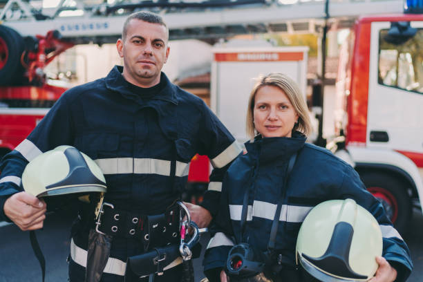 istock Portrait of colleagues firefighters 1218164069