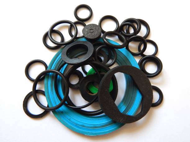 istock Rubber o-ring gaskets for plumbing. Rubber sealing rings for joint seals. 1218166010