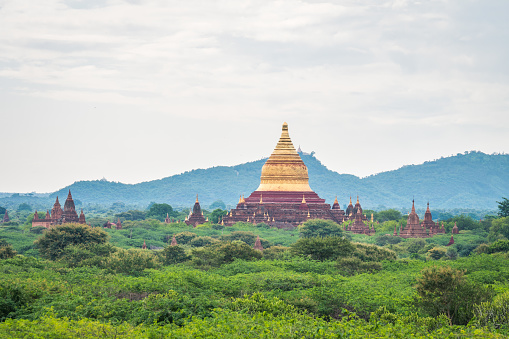 bagan, myanmar. 24th august, 2019: Located at huge plain, bagan has more than 8000 temples spreads along it.
