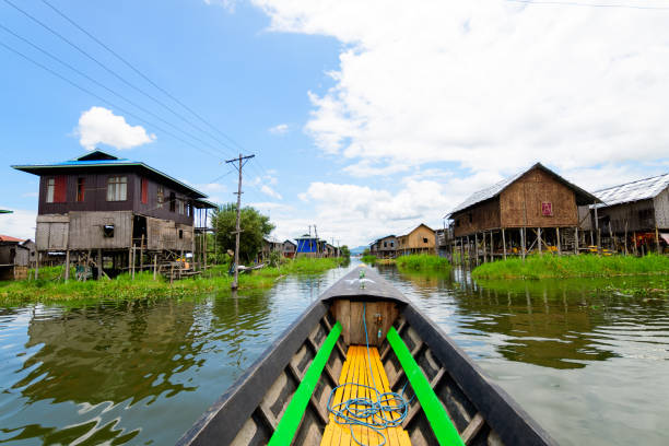 istock amazing views of floating town at inle lake, myanmar 1218167607
