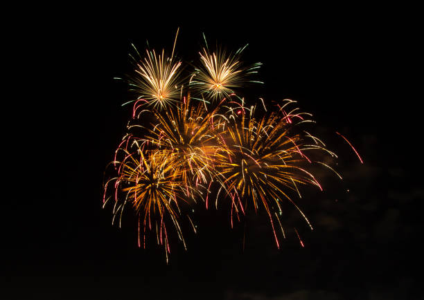 istock Fireworks in the Dark Sky Background 1218169389