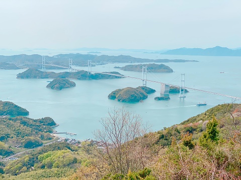 This is the Kurushima Strait Bridge in Japan.