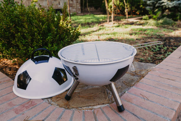 istock Soccer ball shaped metal barbecue 1218170337