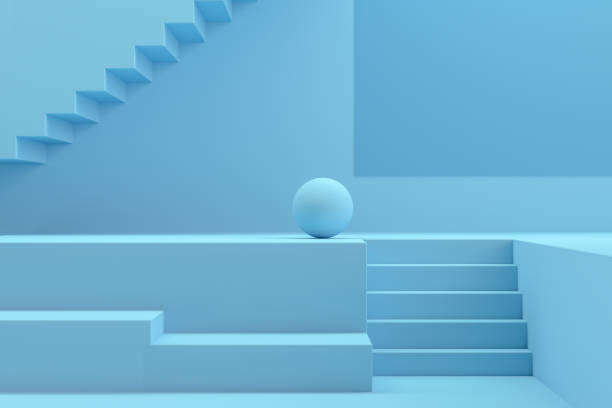 istock 3D Empty Product Stand, Platform, Podium with Staircase, Minimal Design 1218175234