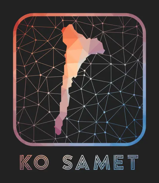 Vector illustration of Ko Samet map design.
