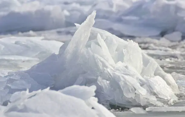 Frozen Ice crystals on a sea shore, Finland