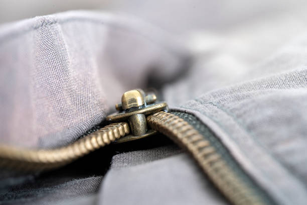 istock Zipper clothing pants, macro pattern background, closeup 1218181636