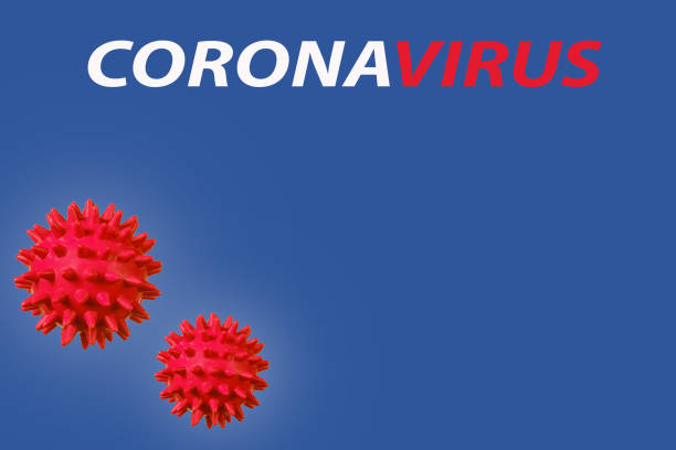istock Abstract coronovirus on a blue background. Pandemic Virus Protection Concept 1218183442
