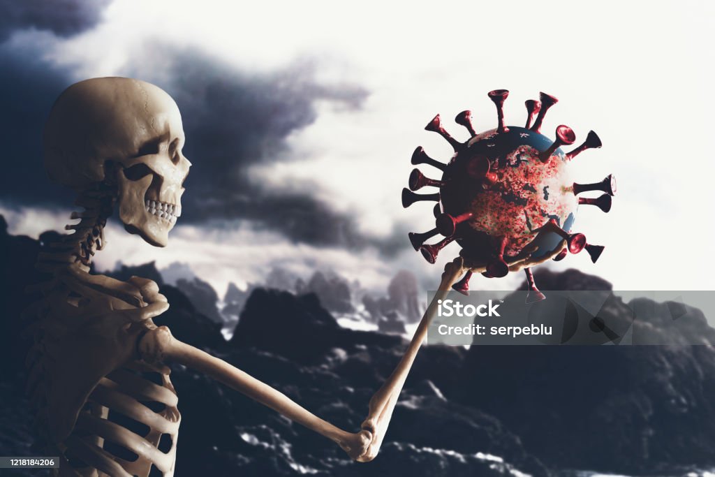 judgment day concept concept of human race extinction due to coronavirus Bubonic Plague Stock Photo