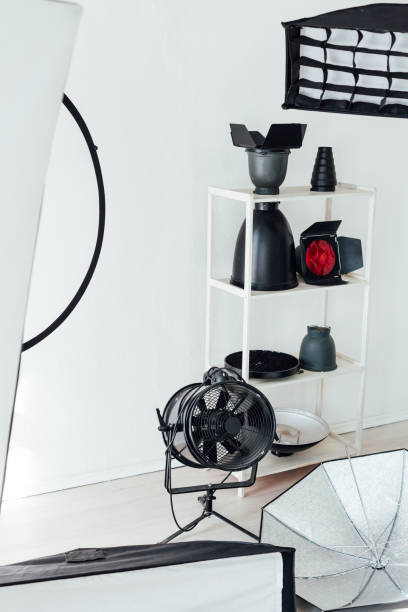 istock Photo studio equipment flash photographer accessories backgrounds 1218186247