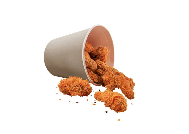 Fried Chicken Bucket isolated on white background