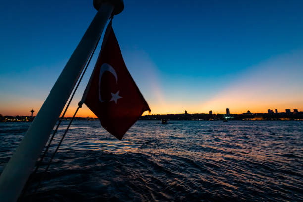 istock Flag of Turkey at Sunset 1218192939