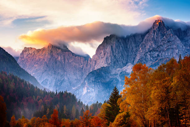 istock Triglav mountain peak at sunrise 1218194554