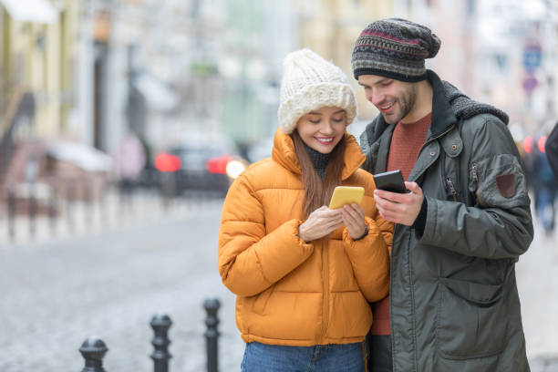 istock Young couple enjoying outdoors in winter 1218195458
