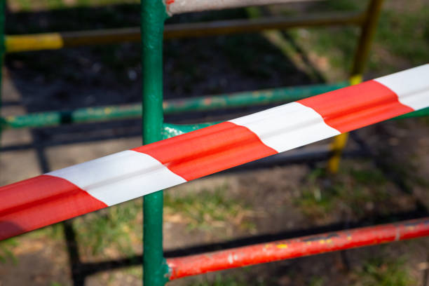 istock A playground for children outdoors during quarantine. Coronavirus epidemic. 1218200385