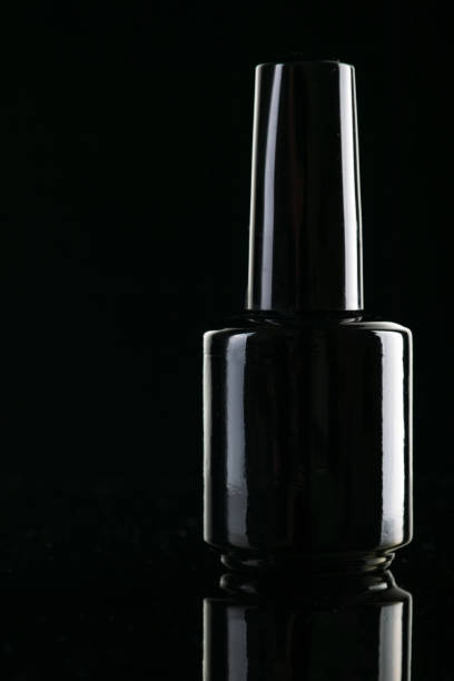 istock Small bottle with black nail varnish 1218200453