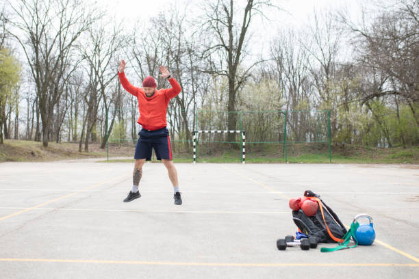 istock Exercising outside on a fresh air 1218204799