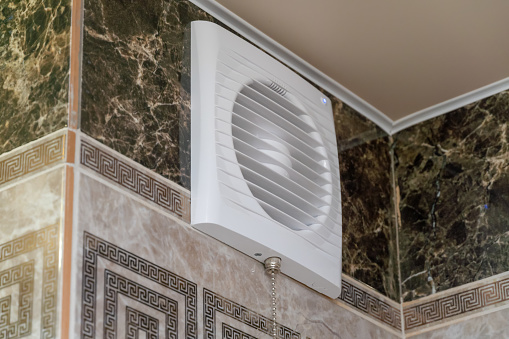 ventilation system of the bathroom. Fan for ventilation of the bath.