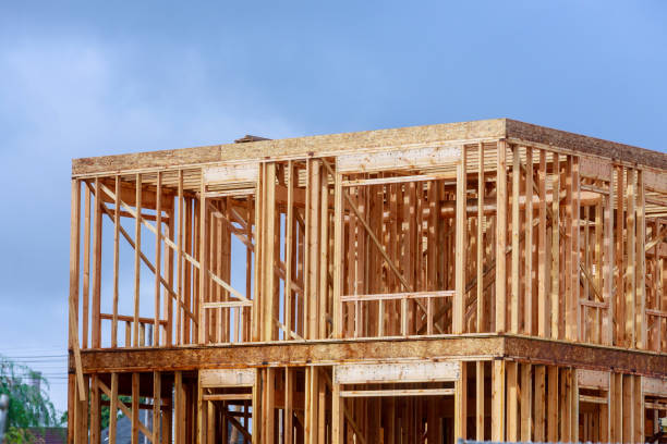 istock Framing beam of new house under construction home framing 1218206438
