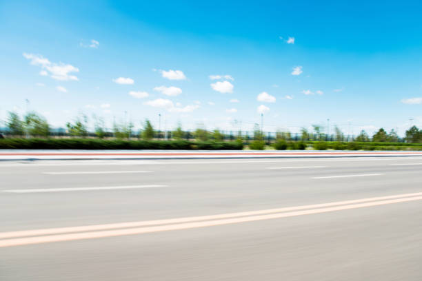 Blurred motion of the empty road