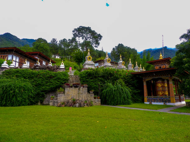 istock Temple outside Thimphu, Bhutan on a hillside 1218209262