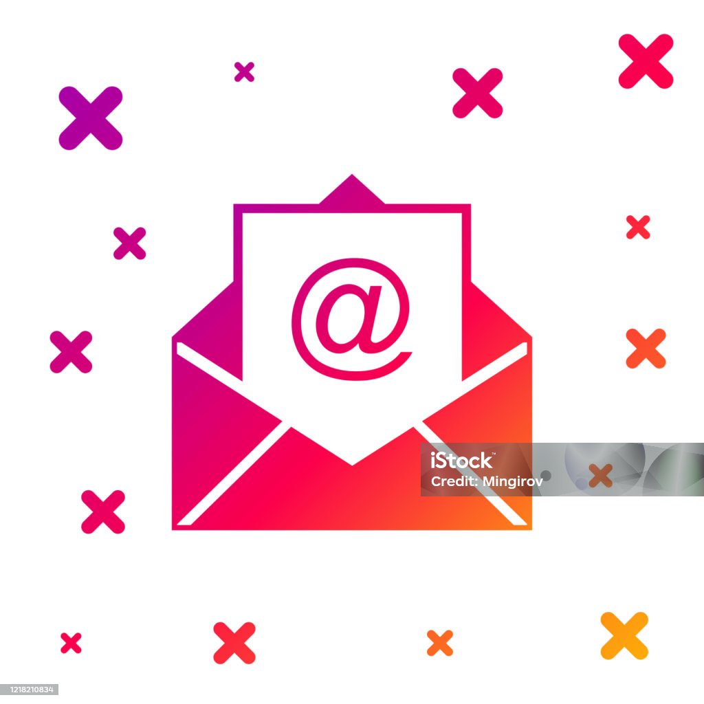Color Mail And Email Icon Isolated On White Background Envelope ...
