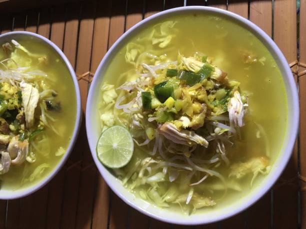 istock Indonesian chicken soup with rice and vegetables 1218210878