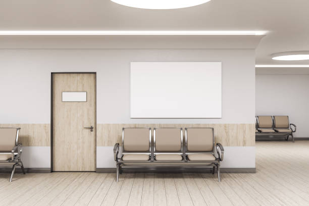 istock Clean waiting room in medical office 1218214505