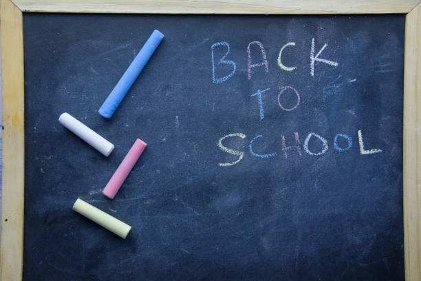 istock back to school concept with chalk and black board 1218216112