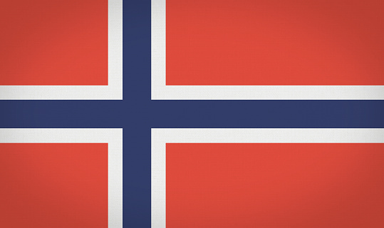 Waving national flag of Iceland