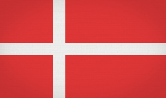 Danish flag background. Fabric texture flag.